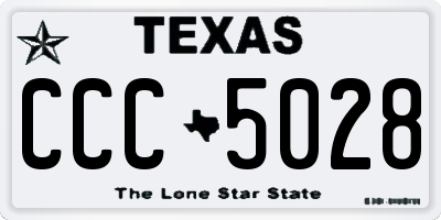 TX license plate CCC5028