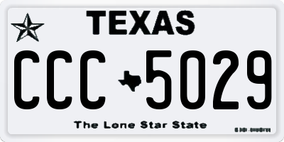 TX license plate CCC5029