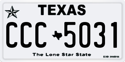 TX license plate CCC5031