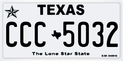 TX license plate CCC5032