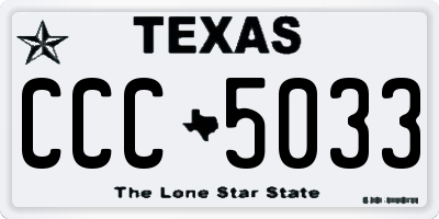 TX license plate CCC5033