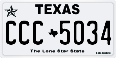 TX license plate CCC5034