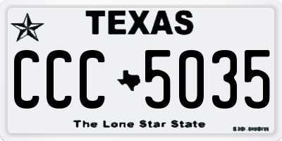TX license plate CCC5035