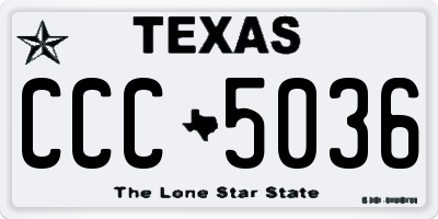 TX license plate CCC5036
