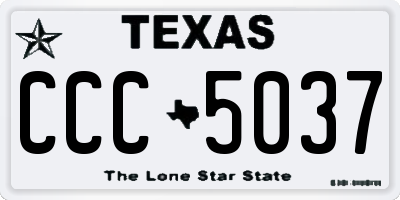 TX license plate CCC5037