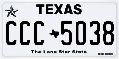 TX license plate CCC5038