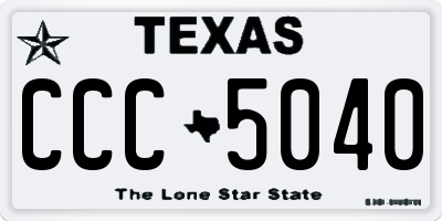 TX license plate CCC5040
