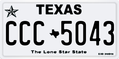 TX license plate CCC5043