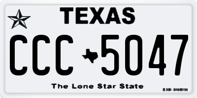 TX license plate CCC5047