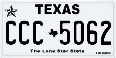 TX license plate CCC5062