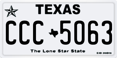 TX license plate CCC5063