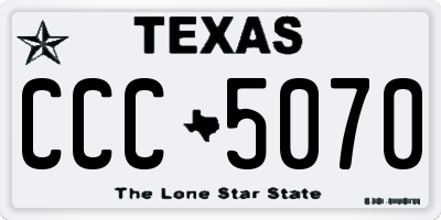 TX license plate CCC5070