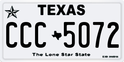 TX license plate CCC5072