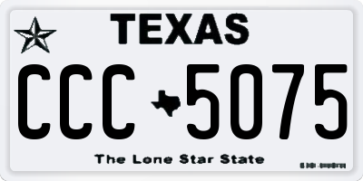 TX license plate CCC5075