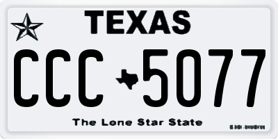 TX license plate CCC5077