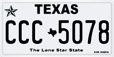 TX license plate CCC5078