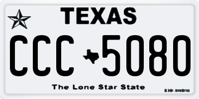 TX license plate CCC5080