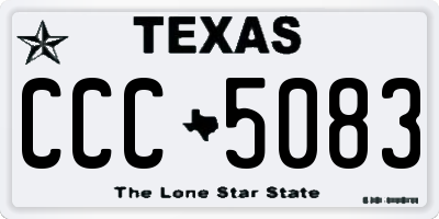 TX license plate CCC5083