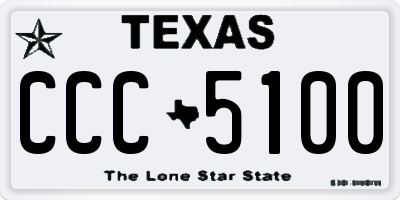 TX license plate CCC5100