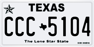 TX license plate CCC5104