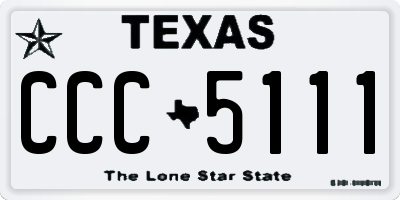 TX license plate CCC5111