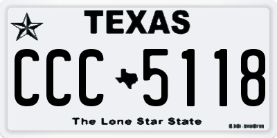 TX license plate CCC5118