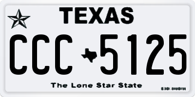 TX license plate CCC5125
