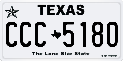 TX license plate CCC5180