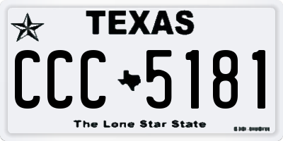 TX license plate CCC5181