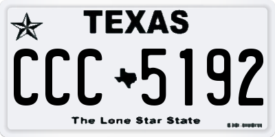 TX license plate CCC5192