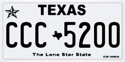 TX license plate CCC5200