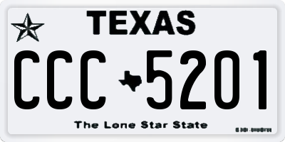 TX license plate CCC5201