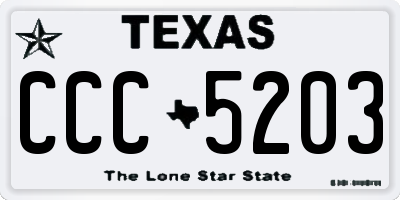 TX license plate CCC5203