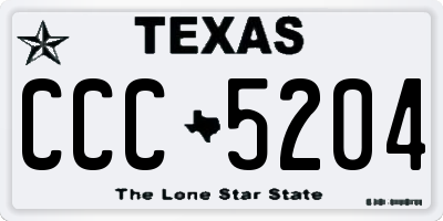 TX license plate CCC5204