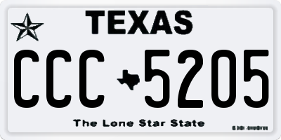 TX license plate CCC5205