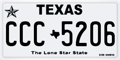 TX license plate CCC5206