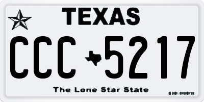TX license plate CCC5217