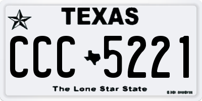 TX license plate CCC5221