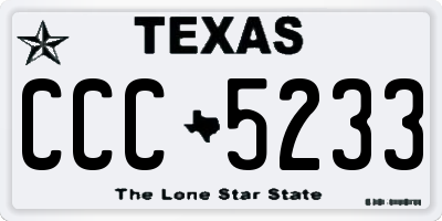 TX license plate CCC5233
