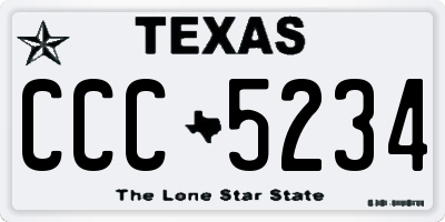 TX license plate CCC5234