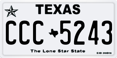TX license plate CCC5243