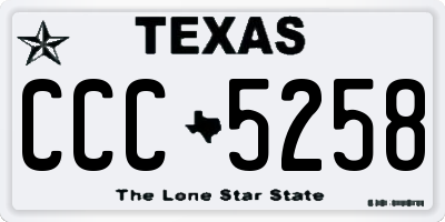TX license plate CCC5258