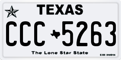 TX license plate CCC5263