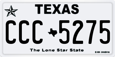 TX license plate CCC5275