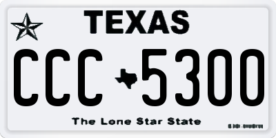 TX license plate CCC5300
