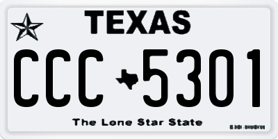 TX license plate CCC5301