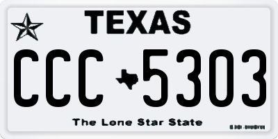 TX license plate CCC5303