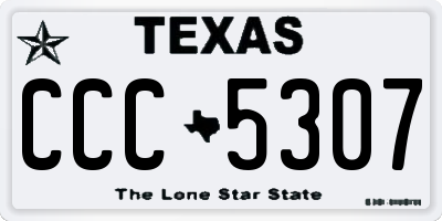 TX license plate CCC5307