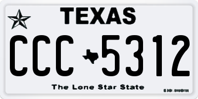 TX license plate CCC5312