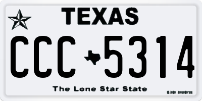 TX license plate CCC5314